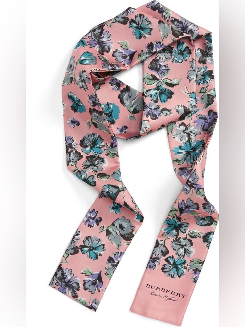 Burberry Pink Logo Silk Square